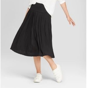Women's Pleated Knit Midi Skirt-#64-208
